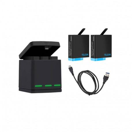 Telesin Box three-channel charger for GoPro Hero 5/6/7/8 + 2 batteries (GP-BNC-801)