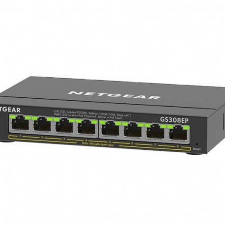 NETGEAR 8-Port Gigabit Ethernet PoE+ Smart Managed Plus Switch (GS308EP)
