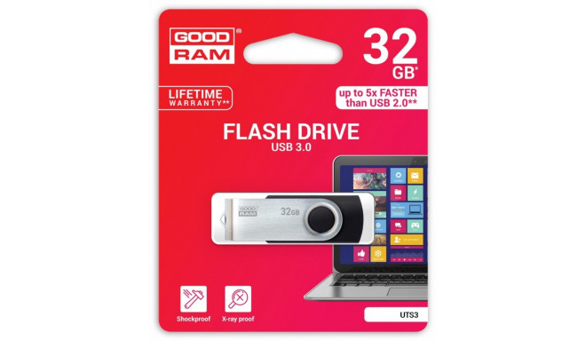 Goodram mälupulk 32GB Twister USB 3.0, must