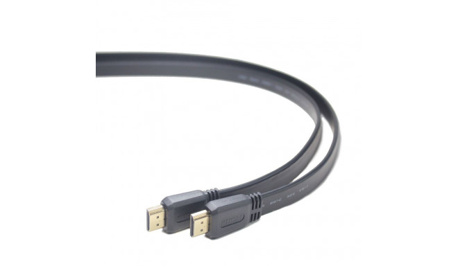 HDMI-HDMI cable v2.0 3D TV High Speed Ethernet 1M flat (golden ends)