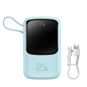Power Bank BASEUS QPow - 10 000mAh LCD Quick Charge PD 22,5W with cable to Type C blue PPQD020103