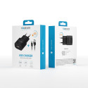 Forever USB-laadija TC-01 1xUSB 2A, must + microUSB kaabel