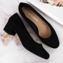 Sergio Leone W SK354C suede block pumps, black (39)