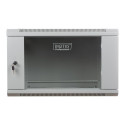 DIGITUS DN-WU19 06U/600 DIGITUS Wall Mount Cabinet 19 6U 368/600/600mm, glass door, grey, unmounted