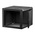 NETRACK 019-090-66-022 Netrack wall/hanging cabinet 19,9U/600 mm,glass door,black,remov. side pan.