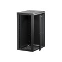 NETRACK 019-180-645-022 Netrack wall/hanging cabinet 19,18U/450 mm,glass door,black,remov. side pan.