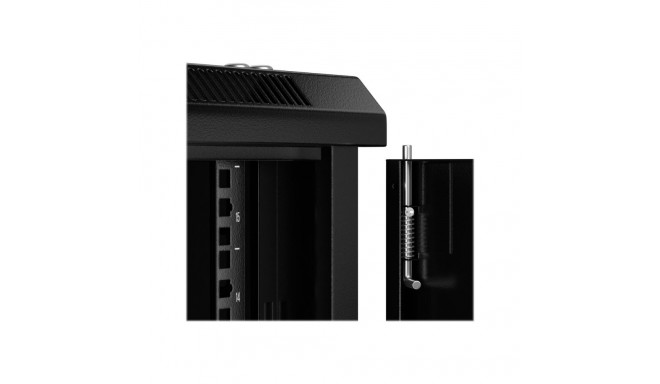 NETRACK 019-150-66-022 Netrack wall/hanging cabinet 19,15U/600 mm,glass door,black,remov. side pan.