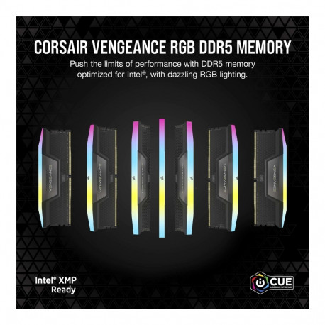 CORSAIR VENGEANCE RGB 32GB 2x16GB DDR5 6000MT/s DIMM Unbuffered 36-44-44-96 Std PMIC XMP 3.0 Black H
