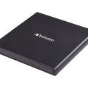 VERBATIM Mobile DVD ReWriter slim external USB2.0 black, incl. data burning software