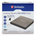 VERBATIM Mobile DVD ReWriter slim external USB2.0 black, incl. data burning software