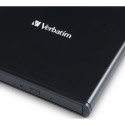 VERBATIM Mobile DVD ReWriter slim external USB2.0 black, incl. data burning software