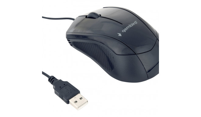 GEMBIRD MUS-3B-02 Gembird optical mouse MUS-3B-02, 1000 DPI, USB, Black, 1.35m cable length