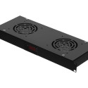 NETRACK 100-005-001-020 Netrack rack-mounted fans 19 2F with cable and thermostat, black