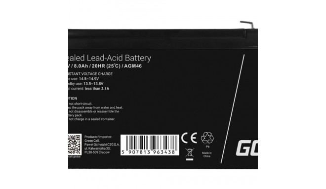 GREENCELL battery AGM VRLA 12V 8Ah