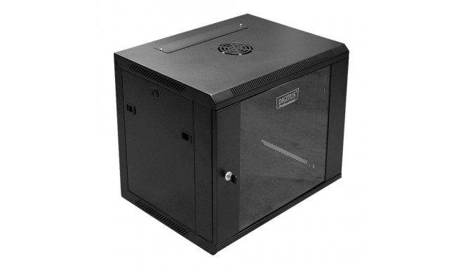 DIGITUS DN-W19 09U/450/B DIGITUS Wallmount cabinet 9U, 600x450mm, black RAL 9004