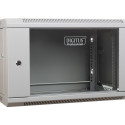 DIGITUS DN-WU19 06U/450 DIGITUS Wall Mount Cabinet 19 6U 368/600/450mm, glass door, grey, unmounted