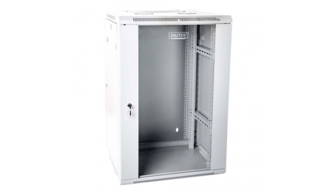 DIGITUS DN-WD19 18U/600 DIGITUS Wall Mount double section Cabinet 19 18U 901/600/600 glass grey moun