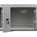 DIGITUS DN-WU19 06U/450 DIGITUS Wall Mount Cabinet 19 6U 368/600/450mm, glass door, grey, unmounted