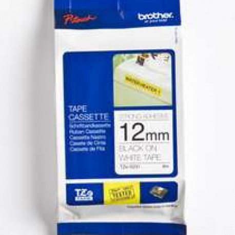 BROTHER TZES231 eriteip 12mm 8m valge must eriti tugev liim märgistusseadmele