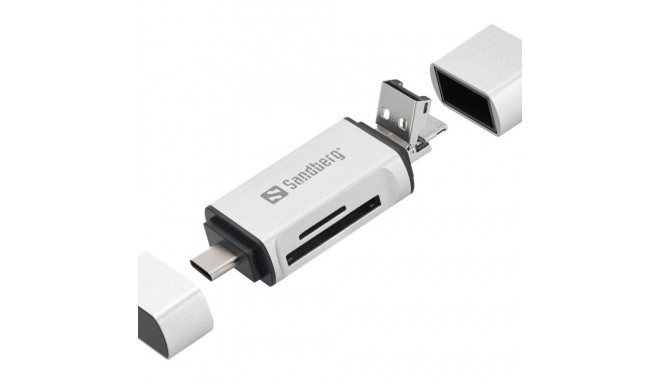 Sandberg mälukaardilugeja USB-C+USB/microUSB