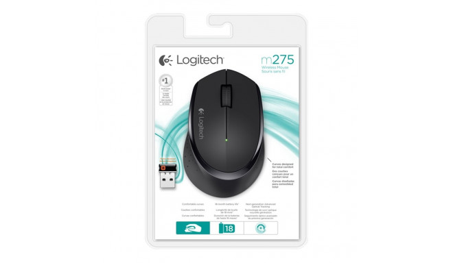LOGITECH M280 Mouse right-handed optical 3 buttons wireless 2.4 GHz USB wireless receiver black