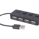 GEMBIRD USB 2.0 4-port hub with switches black