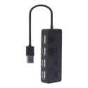 GEMBIRD USB 2.0 4-port hub with switches black