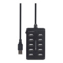 GEMBIRD 10-port USB 2.0 HUB black