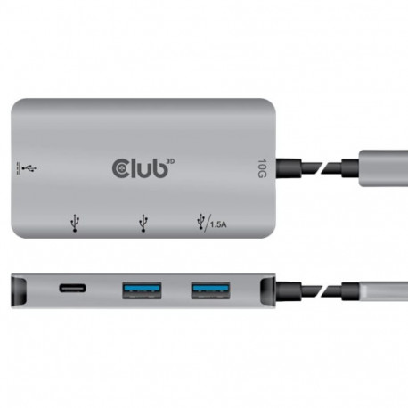 CLUB 3D USB C GEN 2 KUNI 2 USB A 2 USB C ANDMEHUBI PD LAADIMINE 1.5A