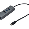 I-TEC USB-C Metal 3-Port HUB with Gigabit Ethernet Adapter 1x USB-C to RJ-45 3x USB 3.0 Port LED-Anz