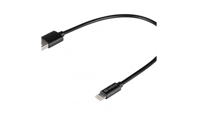 SANDBERG USB>Lightning MFI 0.2m Black