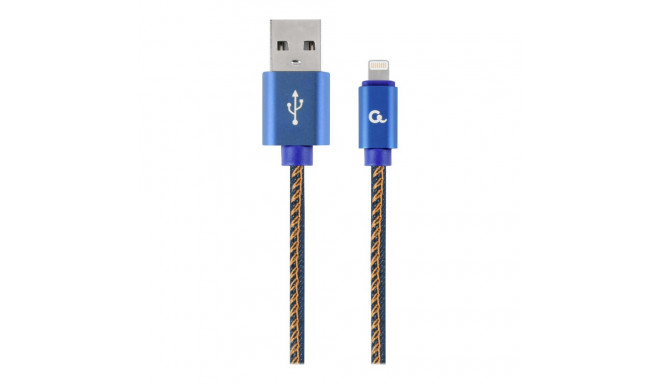 GEMBIRD CC-USB2J-AMLM-1M-BL Gembird Premium teksariidest (denim) 8-pin kaabel metallist pistikutega,