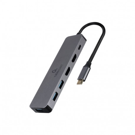 GEMBIRD A-CM-COMBO3-03 Multi Port Adapter USB type C 3in1 Hub + HDMI + PD