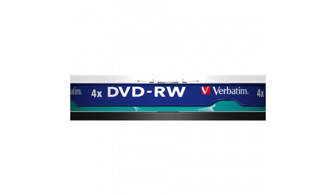 VERBATIM DVD-RW 120 min / 4,7GB 4x 10 tk spindel DataLife Plus, kriimustuskindel pind