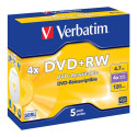 VERBATIM DVD-RW 4X BOITIER CRISTAL PACK DE 5