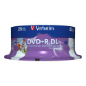 VERBATIM 25x DVD+R DL 8,5GB 8x Spindel wide printable surface