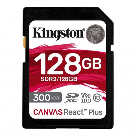 KINGSTON 128GB Canvas React Plus SDXC UHS-II 300R/260W U3 V90 for Full HD/4K/8K
