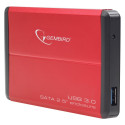 GEMBIRD EE2-U3S-2-R HDD/SSD enclosure Gembird for 2.5 SATA - USB 3.0, Aluminium, Red