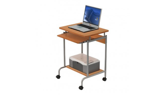 TECHLY 305694 Techly Compact computer desk 600x450 with sliding keyboard tray beech/silver