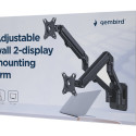 GEMBIRD MA-WA2-01 Adjustable wall 2-display mounting arm 17-27 up to 7 kg