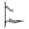 DIGITUS Flexible Single Monitor stand/seat wall-mounted workstation