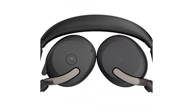 JABRA Evolve2 65 Flex MS stereo on-ear Bluetooth juhtmevaba aktiivse mürasummutusega USB-A must kõrv