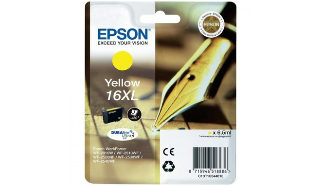 Epson tint WF2010/2510/2520/2530/2540 450lk 6,5ml NO16XL, kollane