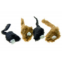 CAT TOY MOUSE 4PCS BLCK/BRN