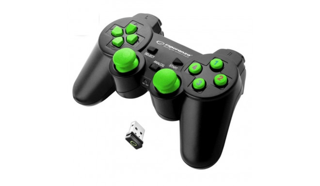 Wireless Gaming Controller Esperanza Gladiator GX600 USB 2.0 Black Green PC PlayStation 3