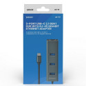4-Port USB-C Hub Savio AK-57 Ethernet (RJ-45) Pelēks