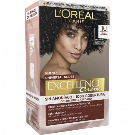 Permanent Dye L'Oreal Make Up Excellence Black Nº 1-Black (5 Units)