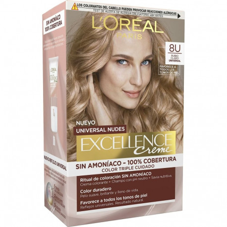 Püsivärv L'Oréal Paris Excellence Nº 8u-Light Blonde (5 Ühikut)