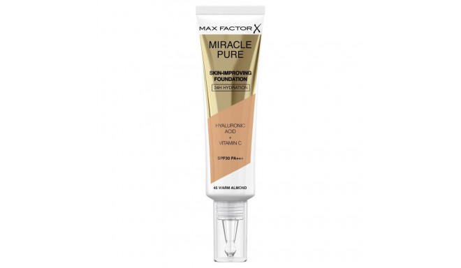 Crème Make-up Base Max Factor Miracle Pure Nº 45 Warm almond Spf 30 30 ml