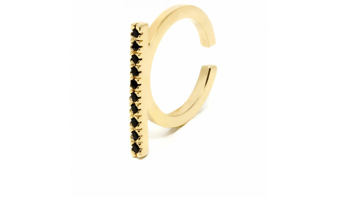 Ladies' Ring Shabama Manhattan Brass gold-plated Black Adjustable